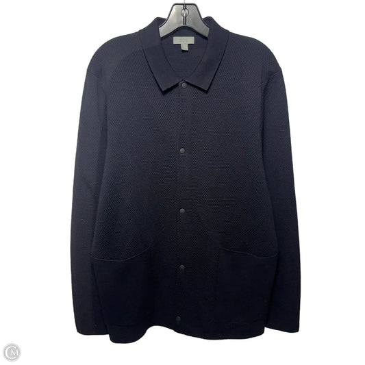 Textured Sweater Cardigan By Cos In Navy, Size: M