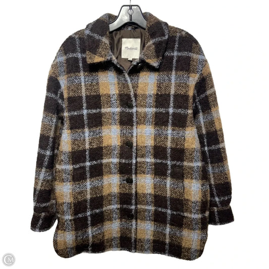 Wool Blend Coat Other By Madewell In Plaid Pattern, Size: S