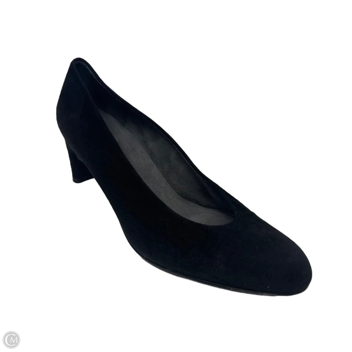 Vintage Suede Block Heel Shoes Designer By Stuart Weitzman In Black, Size: 6