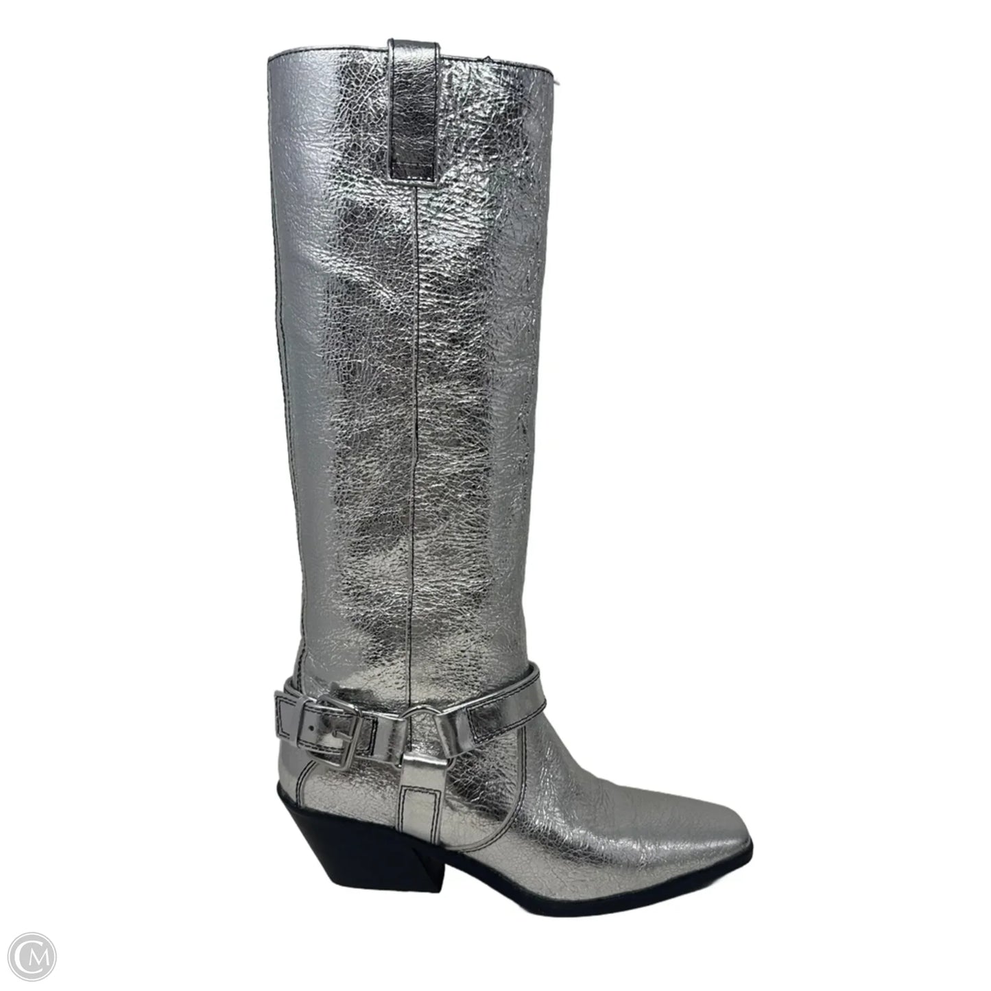 Metallic Boots Western By Caverley In Silver, Size: 7