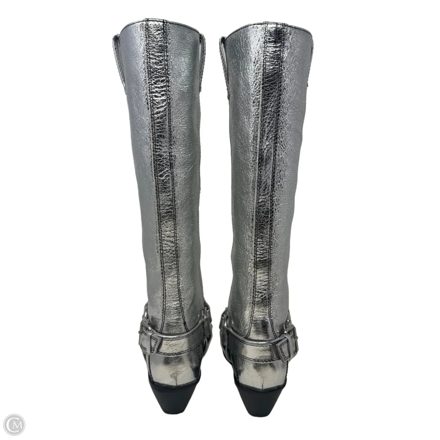 Metallic Boots Western By Caverley In Silver, Size: 7
