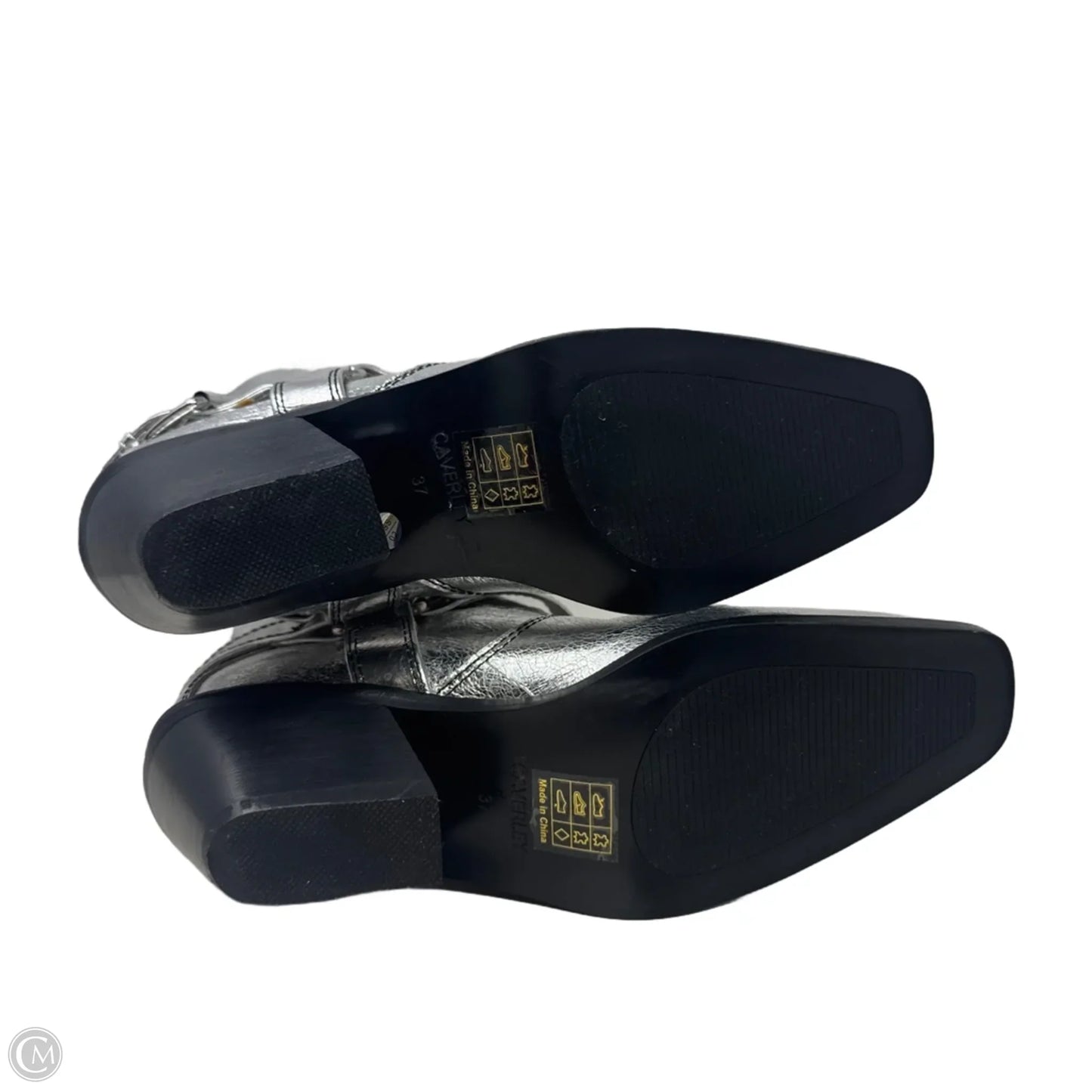 Metallic Boots Western By Caverley In Silver, Size: 7