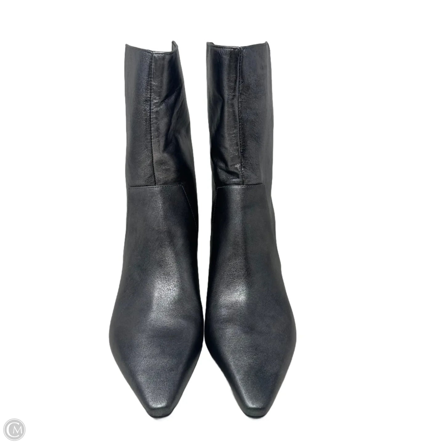 Metallic Kitten Heel Boots Ankle Heels By Vince Camuto In Silver, Size: 7