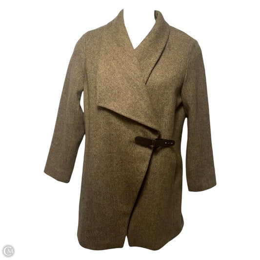Coat Wool Blend By Lauren By Ralph Lauren In Tan, Size: 12