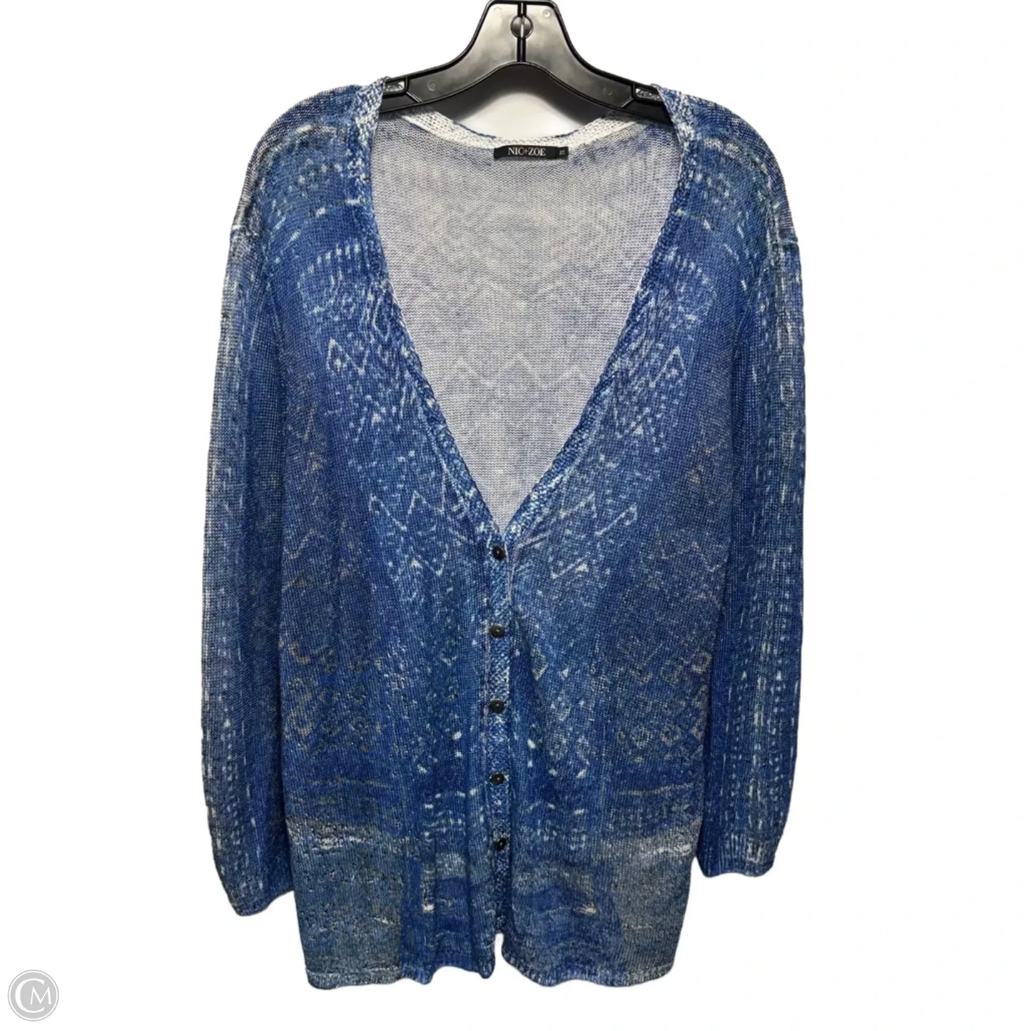 Cardigan Sweater By Nic + Zoe In Blue, Size: 2x