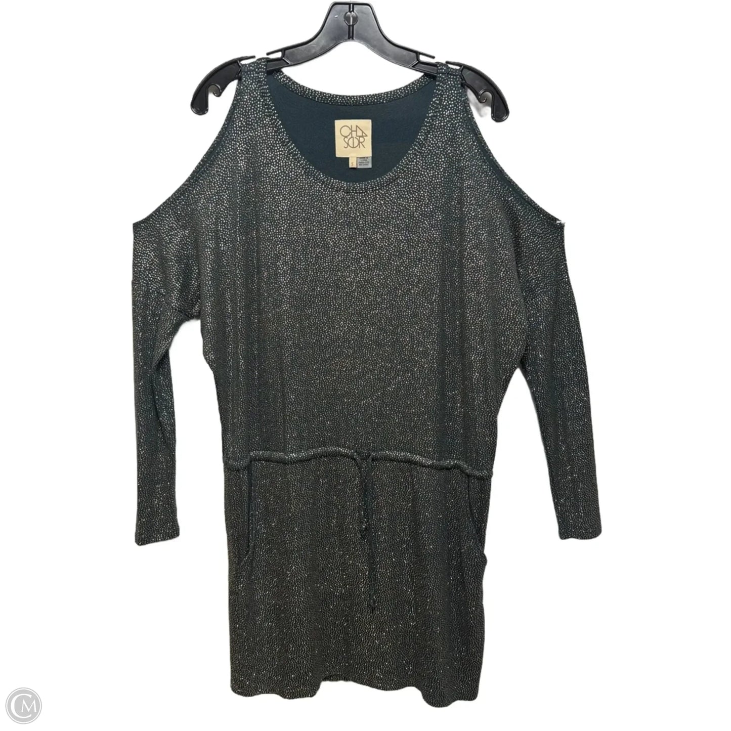 Cold Shoulder Dress Party Short By Chaser In Gold & Green, Size: S