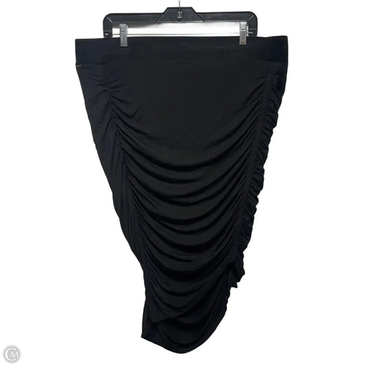 Super Soft Side Cinched Skirt Midi By Torrid In Black, Size: 2X
