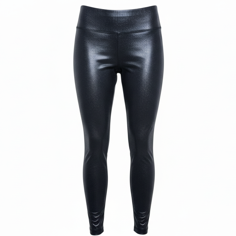 Metallic Ribbed Athletic Leggings Capris By Lululemon In Blue, Size: 12