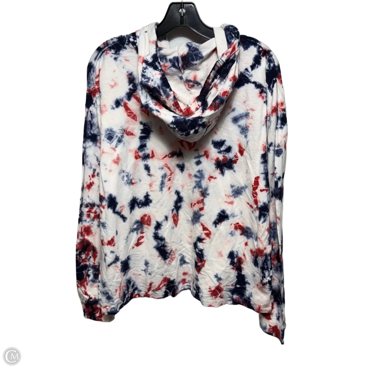 Sweatshirt Hoodie By C And C In Blue & Red & White, Size: M
