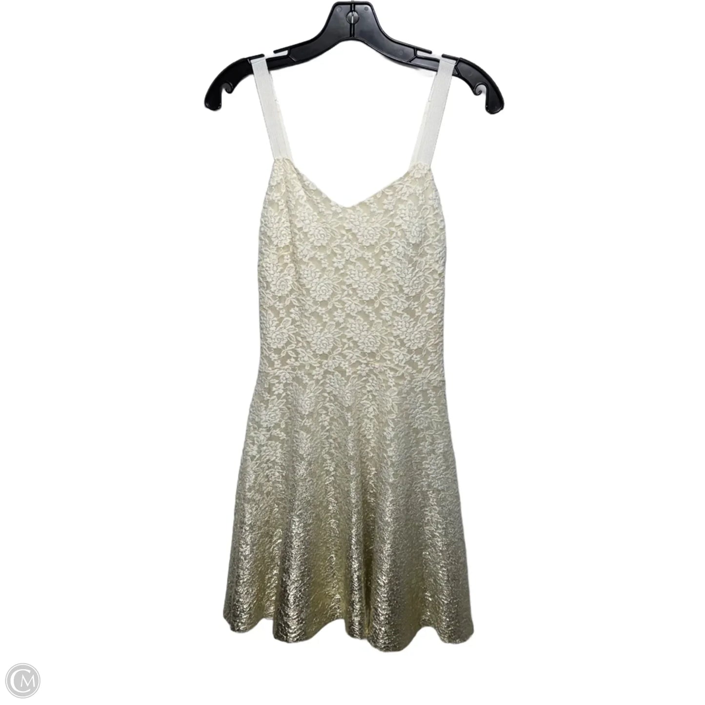 Reflected Moonlight Ombré Lace Foil Fit & Flare Mini Dress By Free People In Cream, Size: M