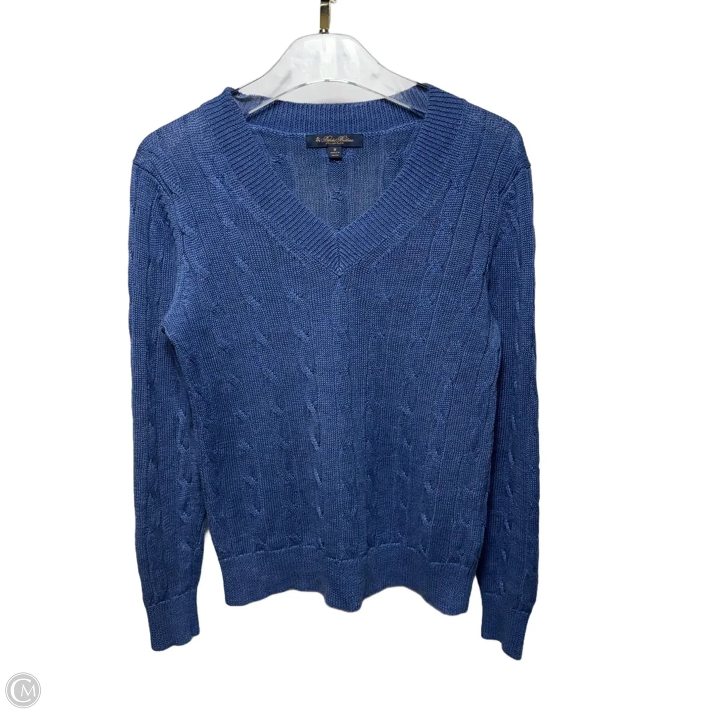 Linen Sweater By Brooks Brothers In Blue, Size: M