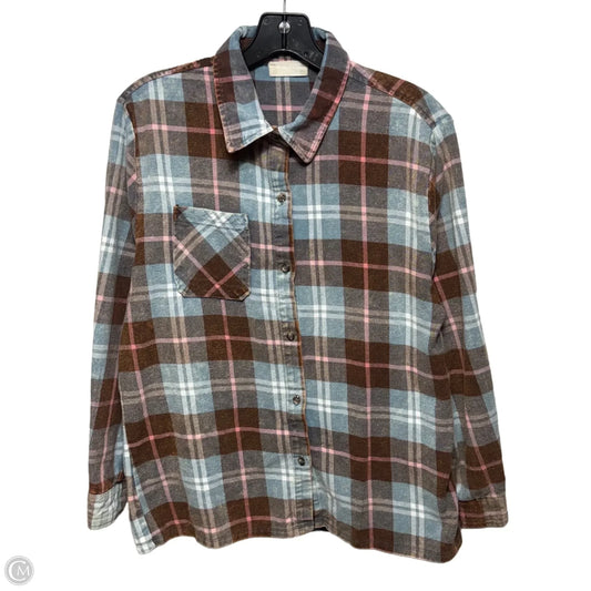 Nashville Flannel Top Long Sleeve By Altard State In Plaid Pattern, Size: S