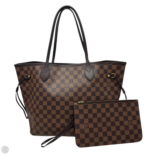 Damier Ebene Neverfull MM Tote Luxury Designer By Louis Vuitton, Size: Medium