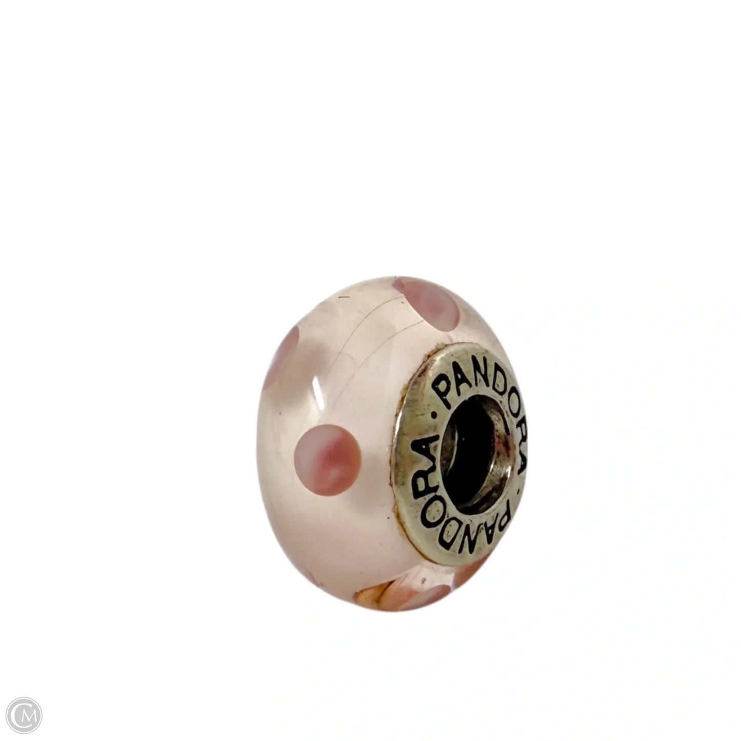 Pink Polka Dots Murano Glass & Sterling Silver Charm By Pandora