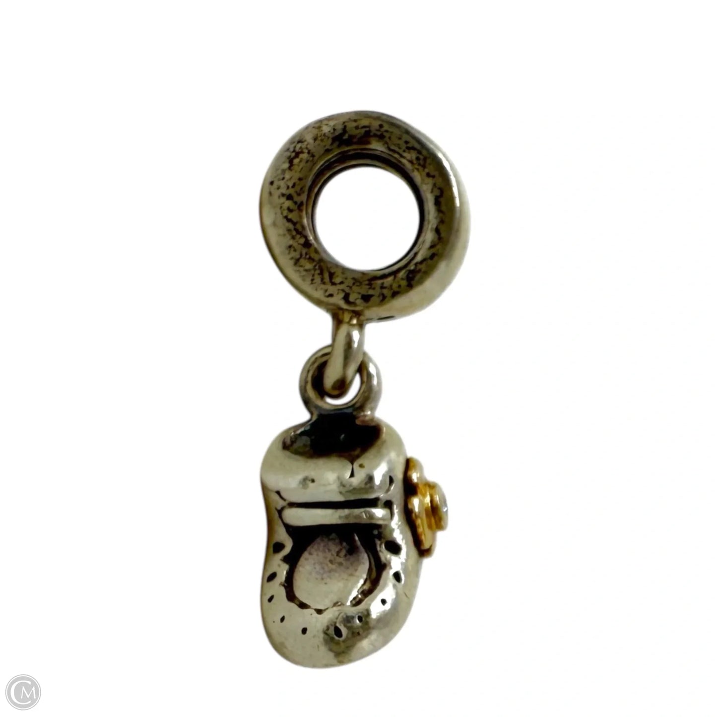 Sterling Silver, 14k Gold & CZ Baby Boy Booty Dangle Charm By Pandora