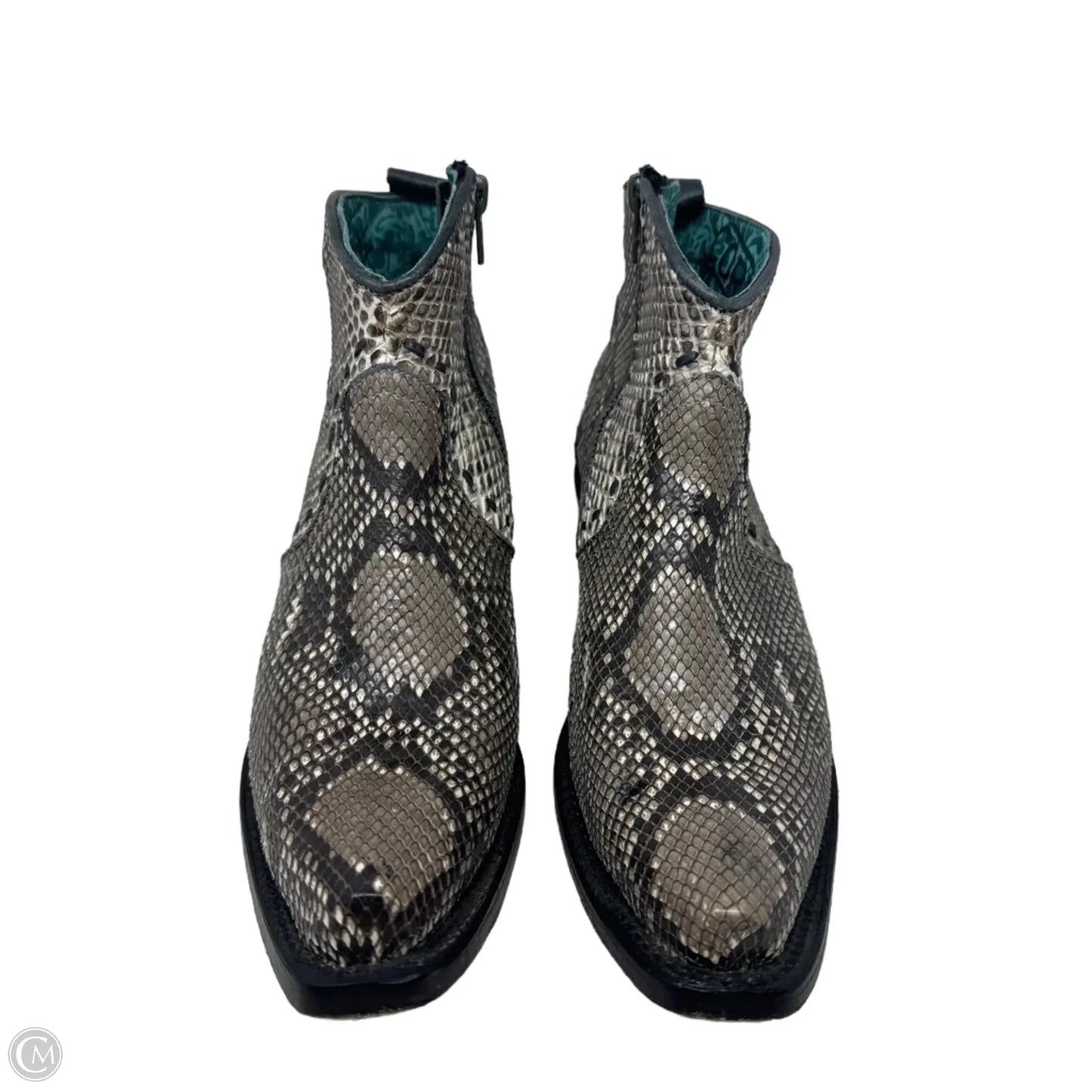 Python Snip Toe Boots Western By Corral In Snakeskin Print, Size: 8.5