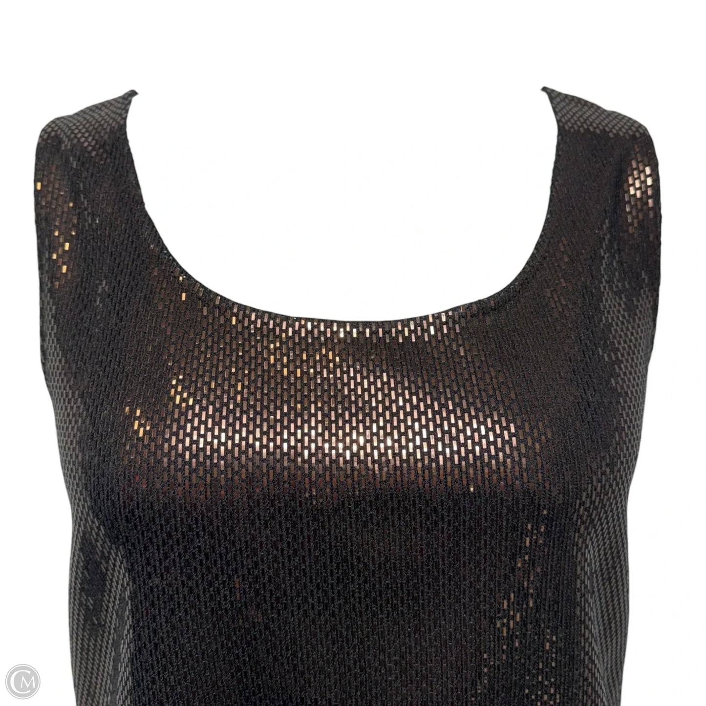 Paillette Button Back Top Sleeveless Luxury Designer By St John Collection In Copper, Size: M