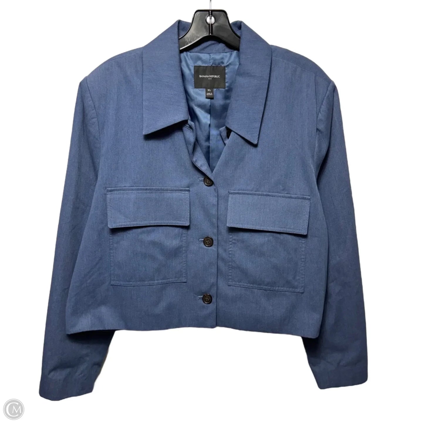 Cropped Utility Jacket By Banana Republic In Blue, Size: Xl