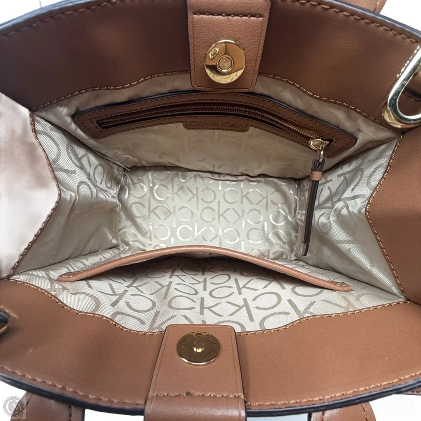 Audrey Signature Convertible Crossbody Bag By Calvin Klein, Size: Small