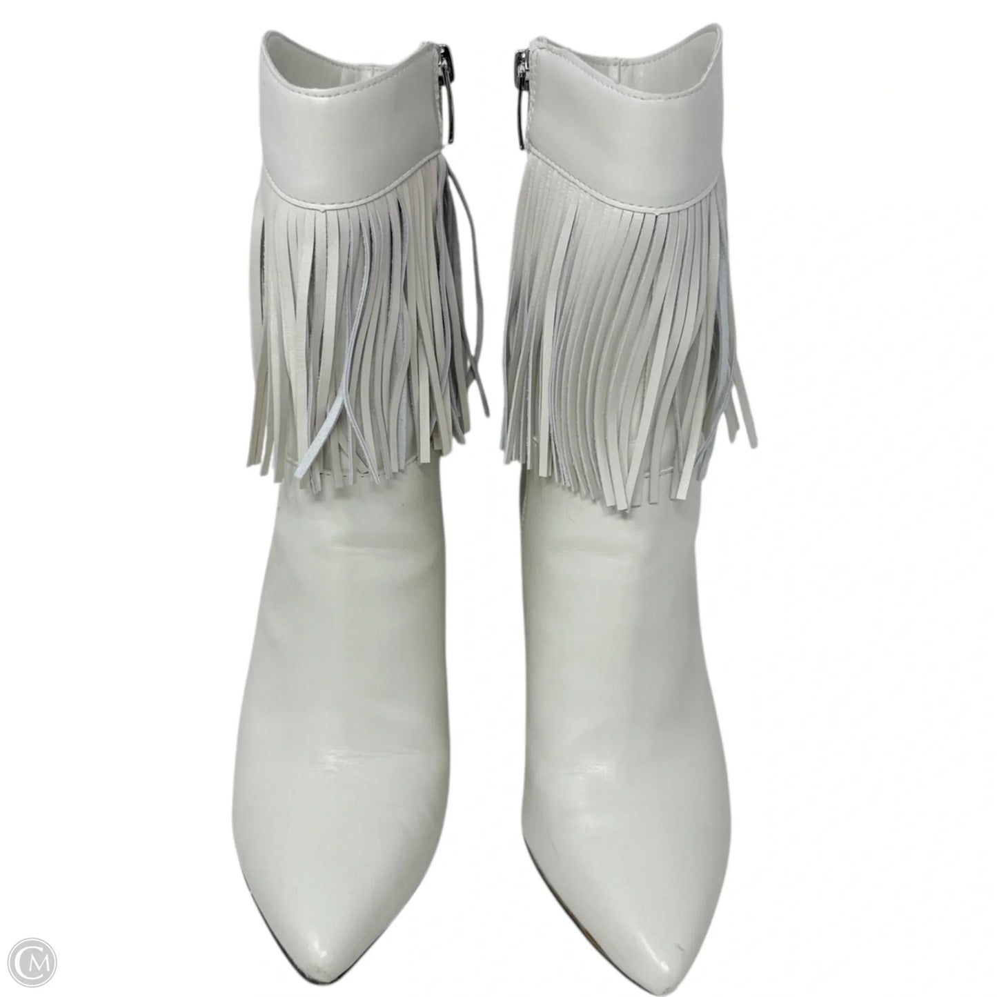 Tries Pointed Toe Ankle Bootie By Nine West In Cream, Size: 7.5