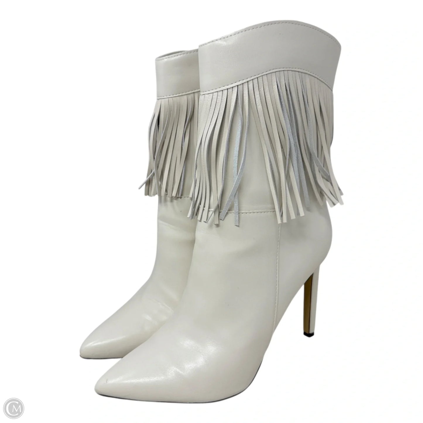 Tries Pointed Toe Ankle Bootie By Nine West In Cream, Size: 7.5