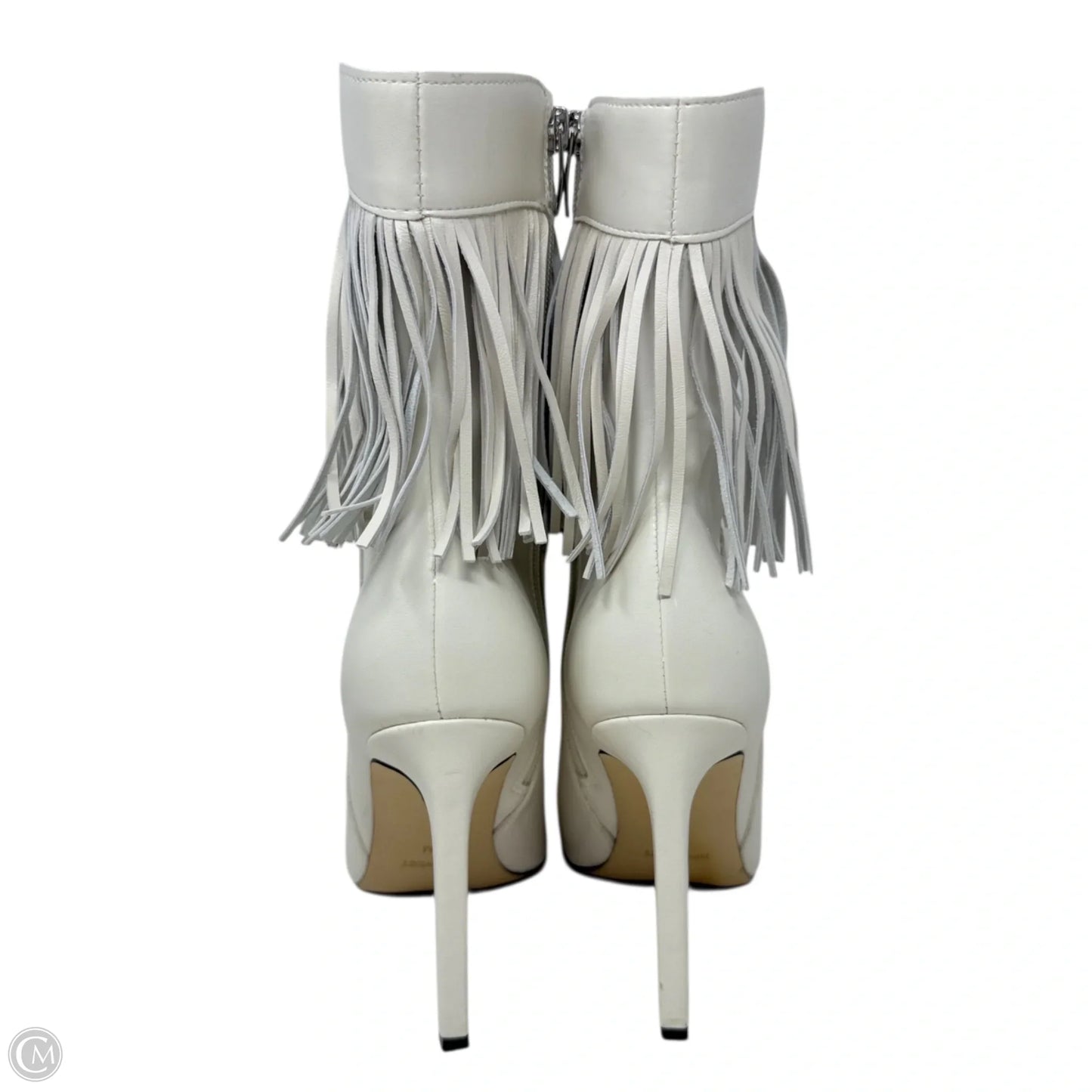 Tries Pointed Toe Ankle Bootie By Nine West In Cream, Size: 7.5