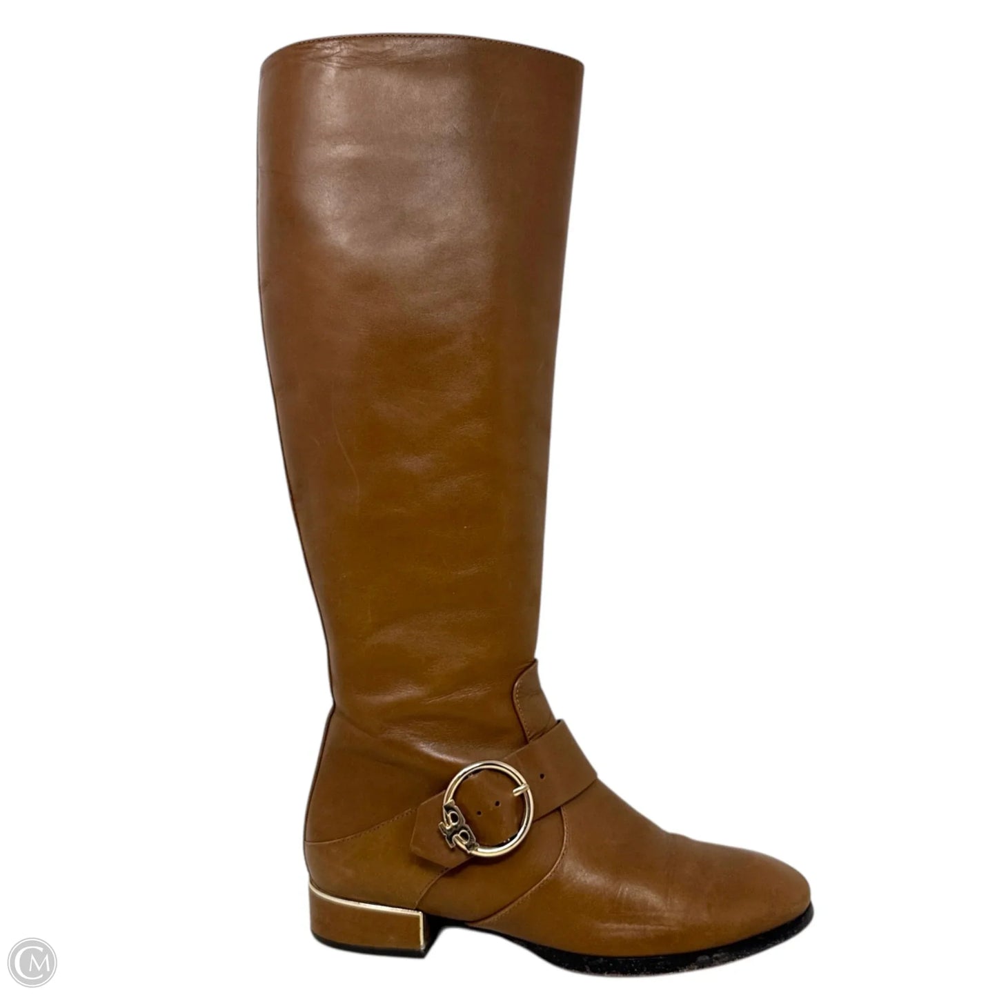 Sofia Leather Riding Boots Designer By Tory Burch In Tan, Size: 7.5