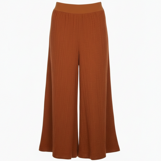 Wavy Plisse Palazzo Pants By Anthropologie In Copper, Size: L