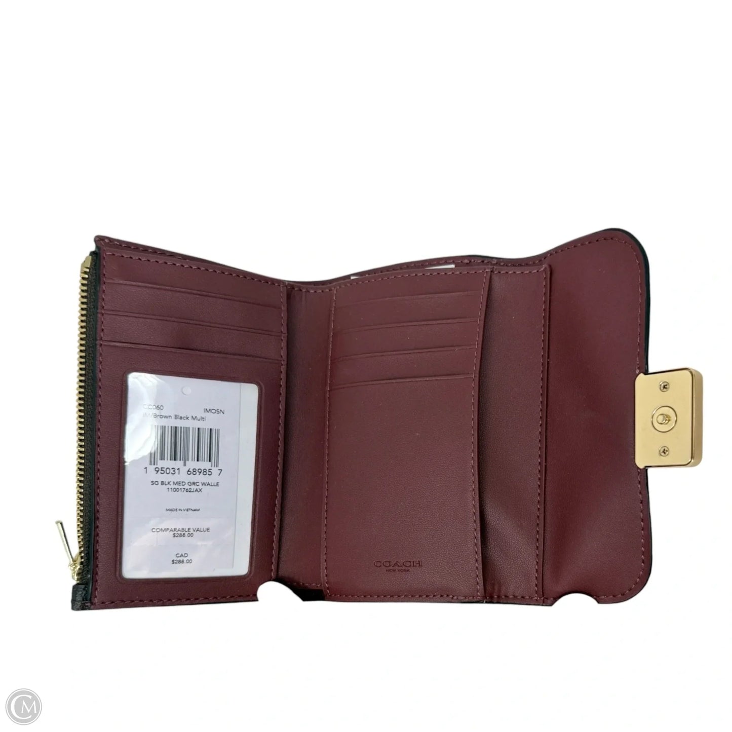 Signature Medium Grace Wallet Designer By Coach, Size: Medium