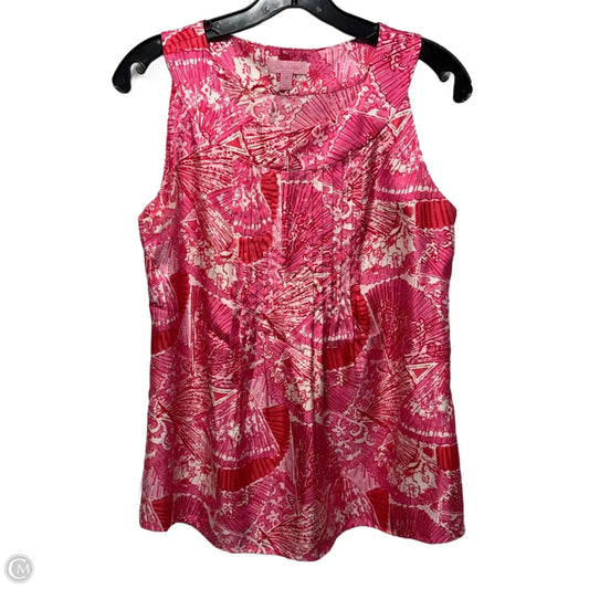 Silk Top Sleeveless Designer By Lilly Pulitzer In Pink, Size: S