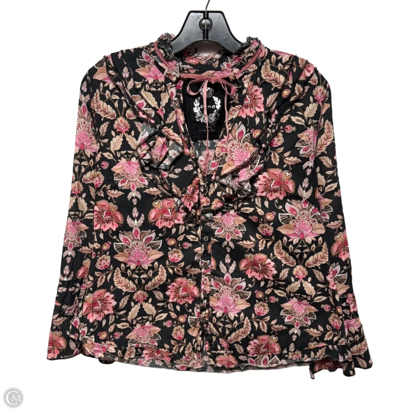 Top Long Sleeve By Cino In Floral Print, Size: MP