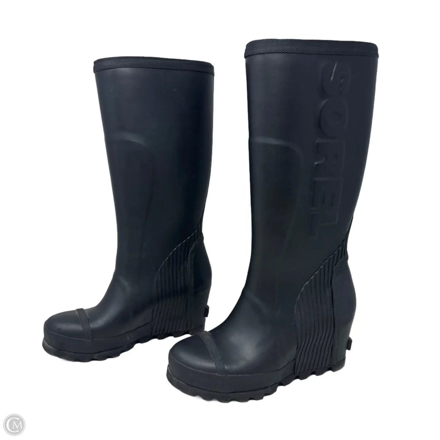 Joan Wedge Boots Rain By Sorel In Black, Size: 7