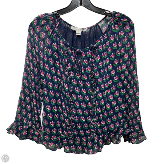 Top 3/4 Sleeve Designer By Diane Von Furstenberg In Floral Print, Size: 6