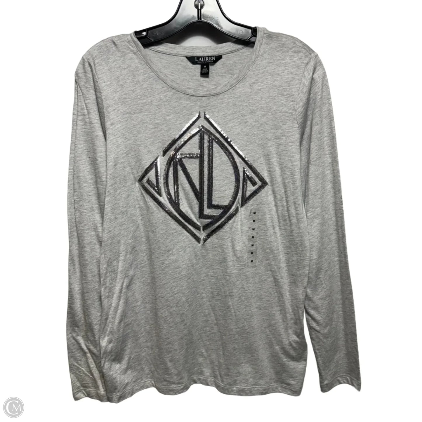 Top Long Sleeve By Lauren By Ralph Lauren In Grey, Size: M