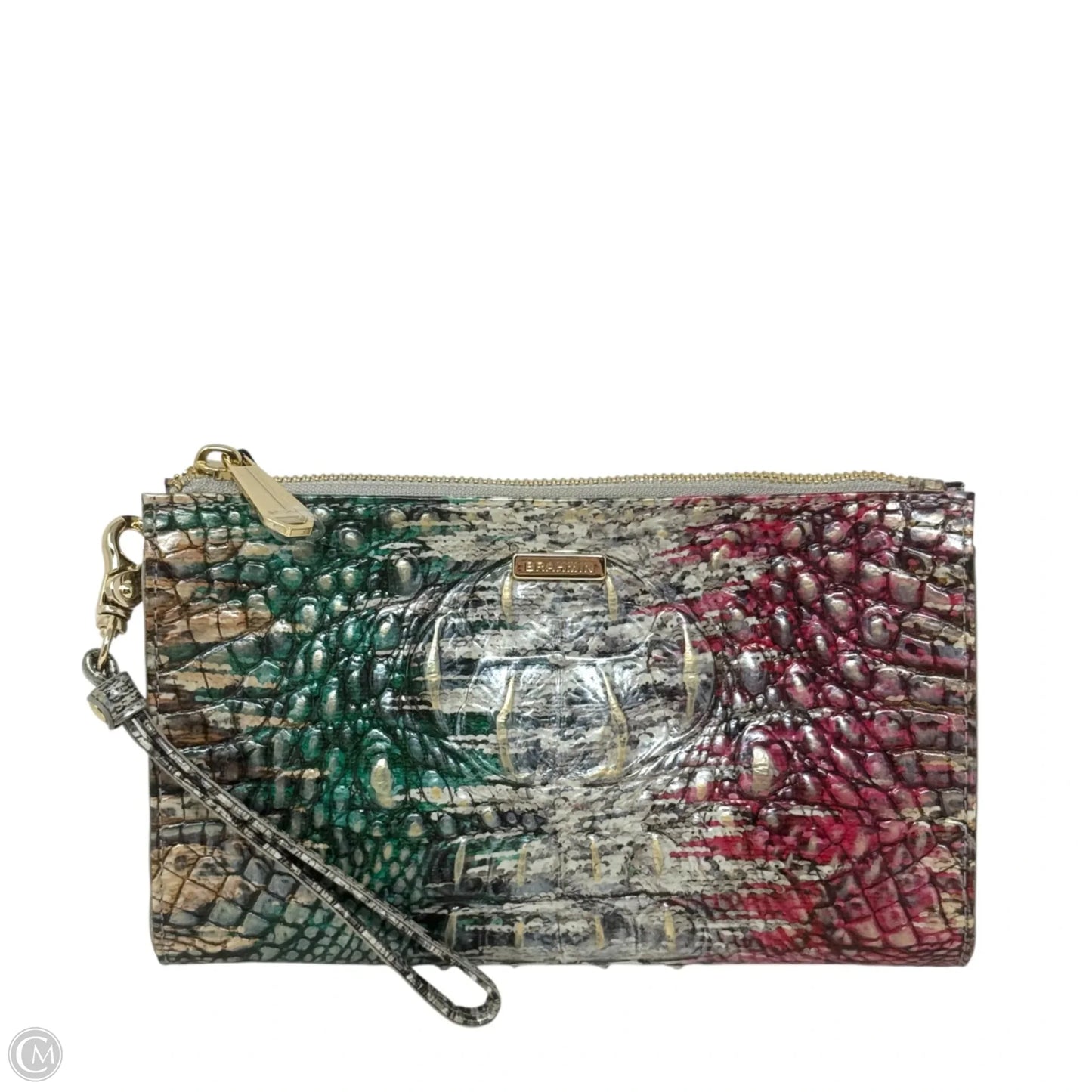 Daisy Carnival Ombré Melbourne Wristlet Designer By Brahmin, Size: Medium
