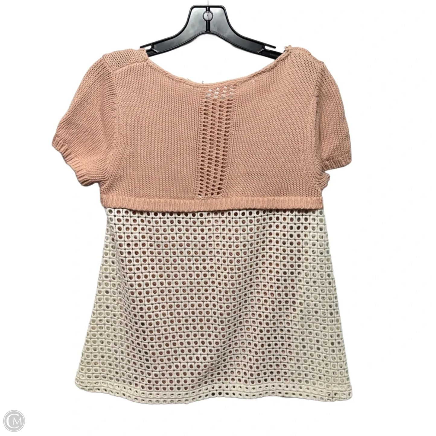 Madeira Eyelet Pullover Sweater By Moth In Cream & Pink, Size: S