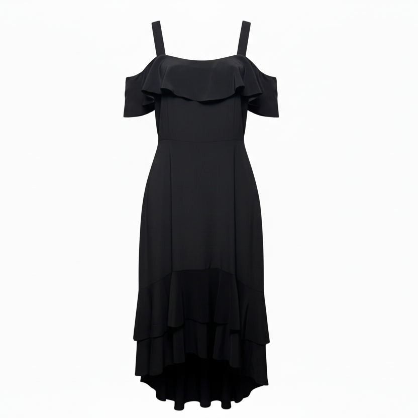 Collection Silk Cold Shoulder Midi Dress By J. Crew In Black, Size: 0