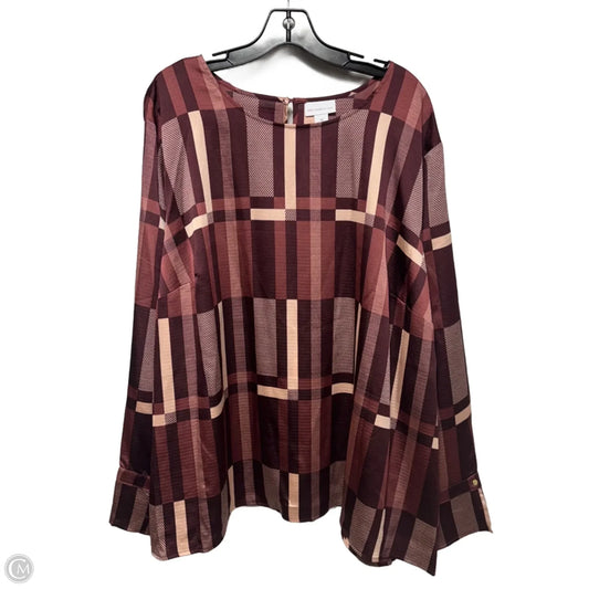 Top Long Sleeve By Liz Claiborne In Multi-colored, Size: 3x