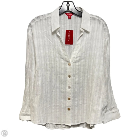Top Long Sleeve By Guess In White, Size: Xs