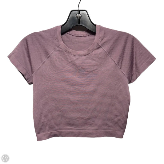 Cropped Athletic Top Short Sleeve By Lululemon In Mauve, Size: 6