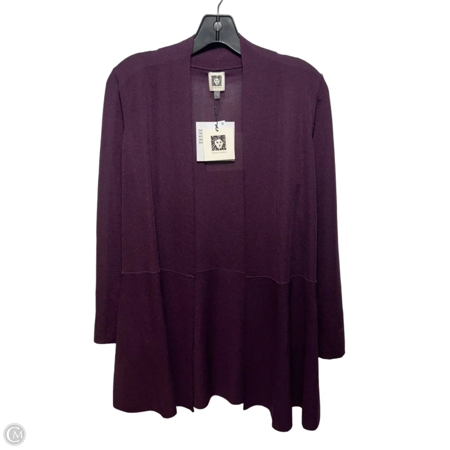 Sweater Cardigan By Anne Klein In Deep Plum, Size: Xs