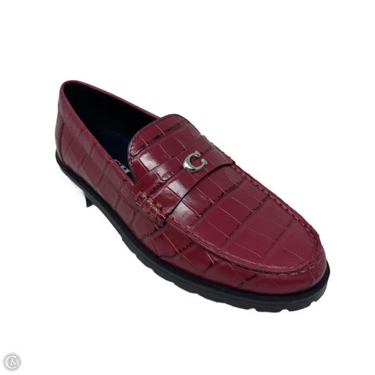 Croc Loafer Shoes Flats By Coach In Red, Size: 6.5