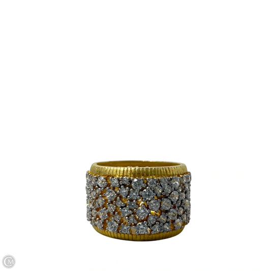 Shining Hope 14K Gold Over Sterling Silver & CZ Wide Band Ring By Frieda Rothman, Size: 7