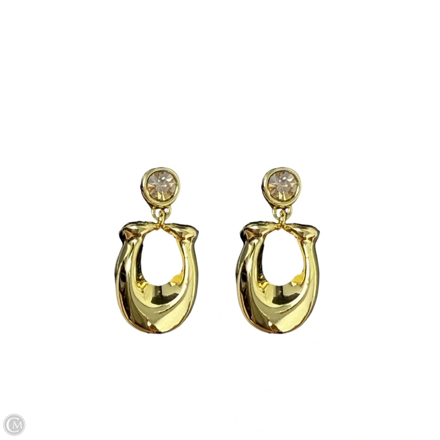 Signature C Crystal Gold Tone Earrings Designer By Coach