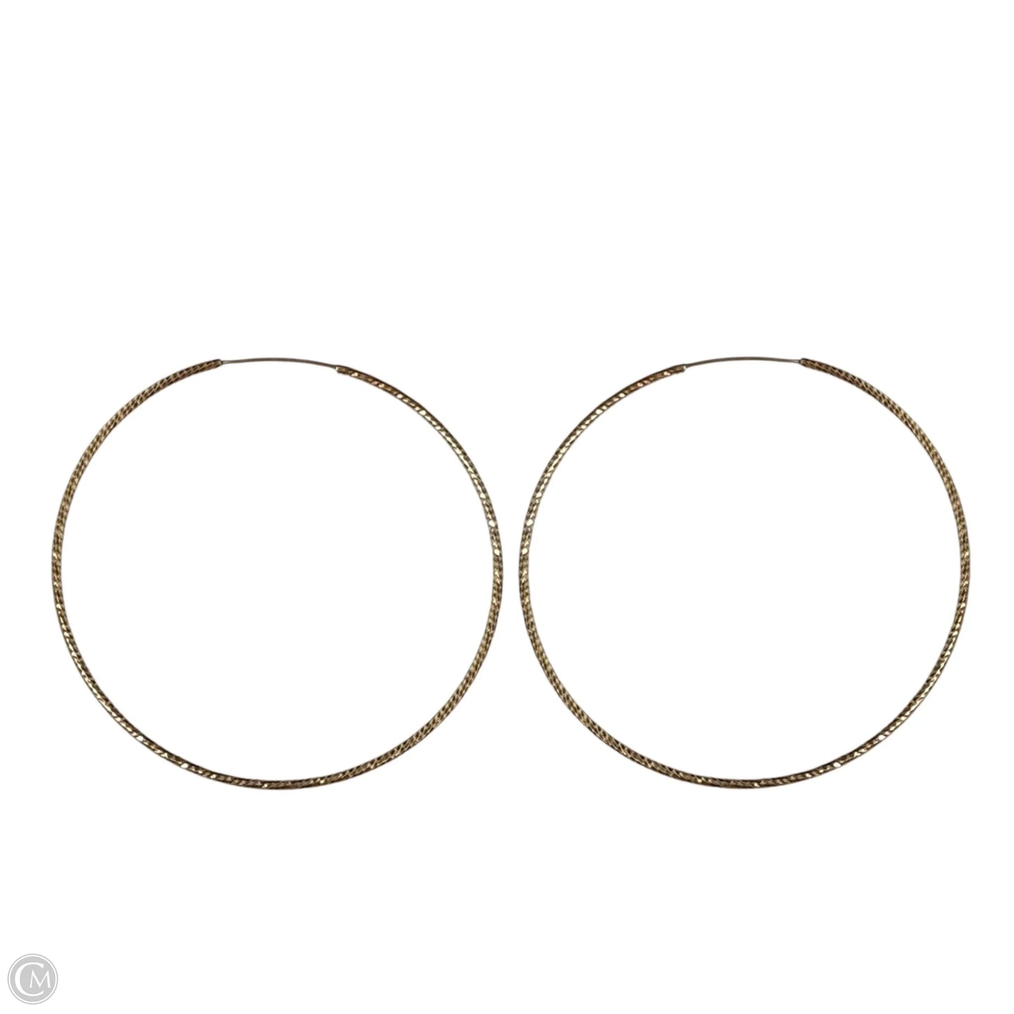 Italian Gold Over Earrings Sterling Silver Diamond Cut 1mm Hoop Earrings  By Dyadema