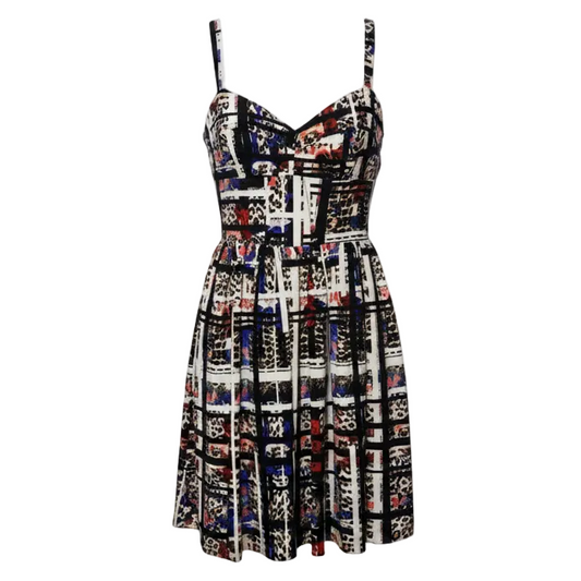 Abstract Floral Leopard Silk Dress By Amanda Uprichard In Multi-colored, Size: S
