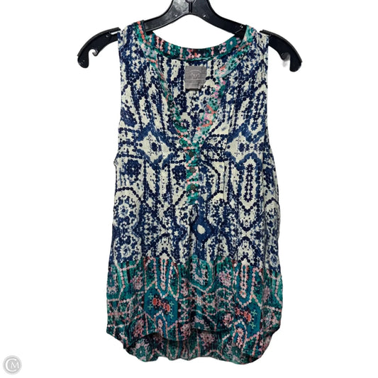 Silk Top Sleeveless By Vanessa & Virginia In Multi-colored, Size: 10