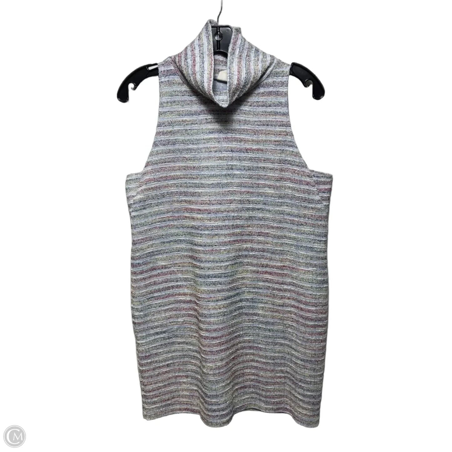 Nubby Sleeveless Mock Neck Dress By Akemi And Kin In Striped Pattern, Size: S