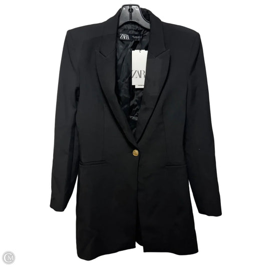 Long Padded Blazer By Zara In Black, Size: S