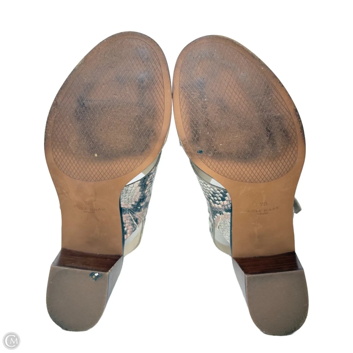 Jamila Block Heel Sandals By Cole-haan In Snakeskin Print, Size: 7